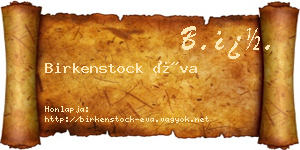 Birkenstock Éva névjegykártya